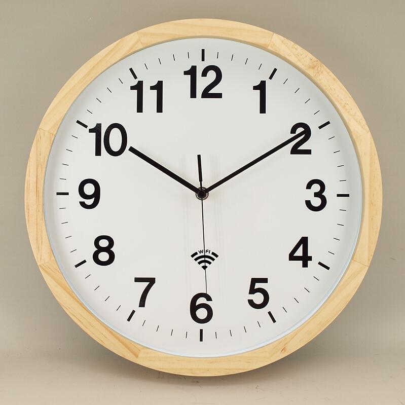 wooden wifi clock