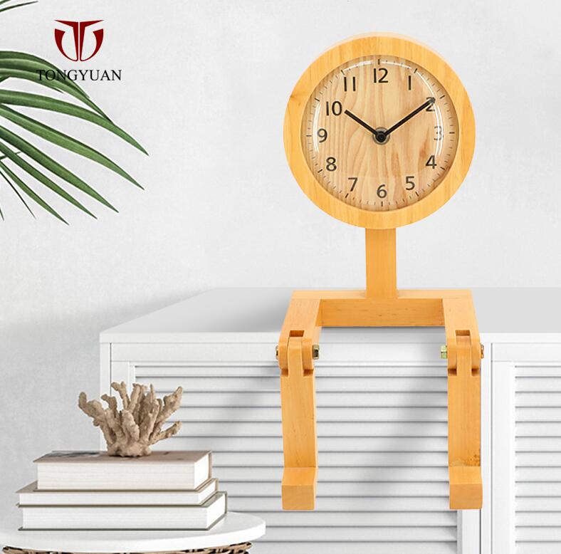 wooden table clock