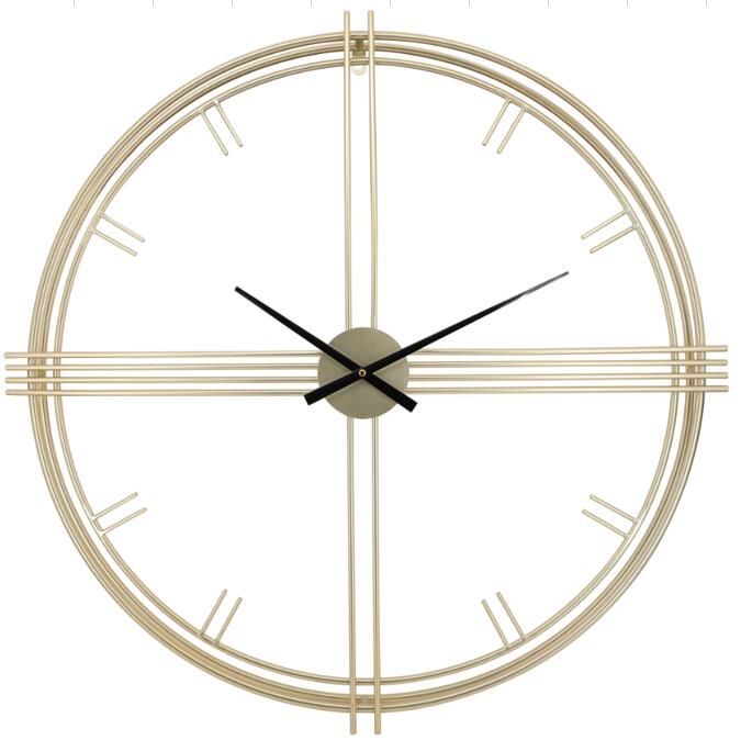 Reloj de pared de metal decorativo de gran tamaño, de lujo, moderno, grande, dorado, de 24 pulgadas