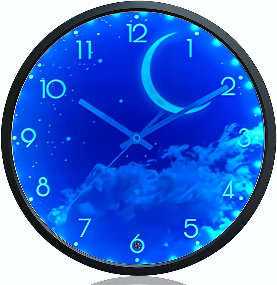 Reloj de pared con luz nocturna LED silencioso que funciona con pilas de 12 pulgadas