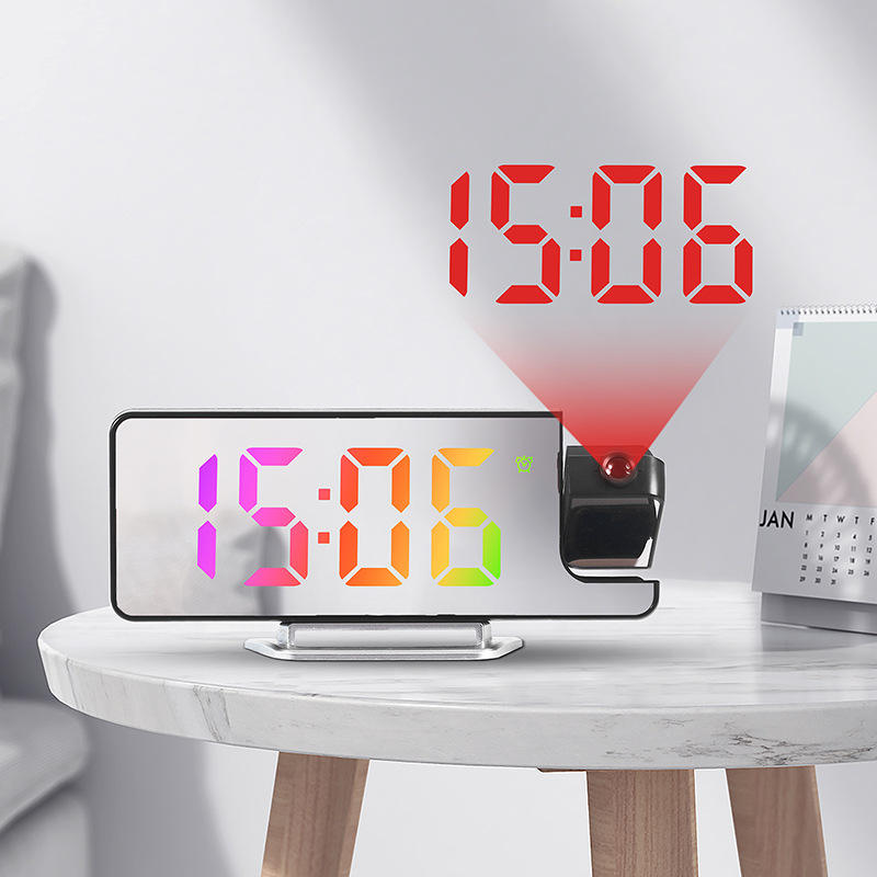 LED projected clock with LCD display and remote control