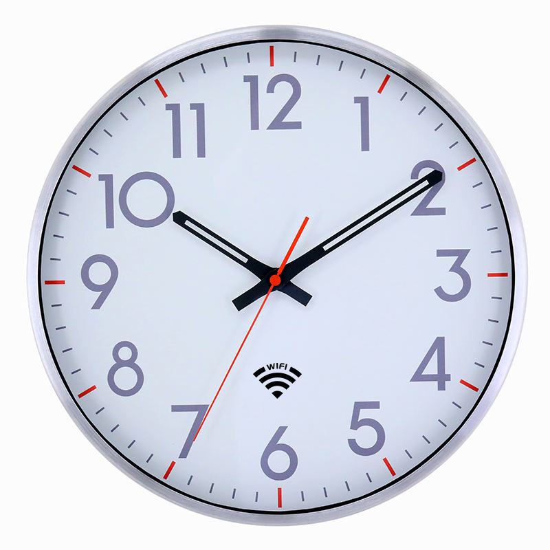 Reloj de pared de cuarzo de plástico con ajuste automático para sala de estar, con una sola cara y aguja.