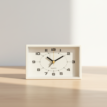 Simple Contemporary Quartz Plastic Desk Table Clock Alarm with Single Face Display Living Room Applicable Customized Logo